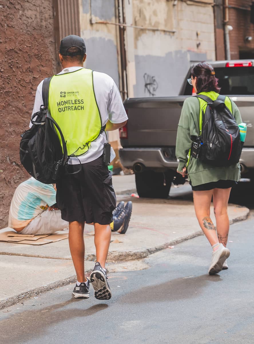 Two people wearing 